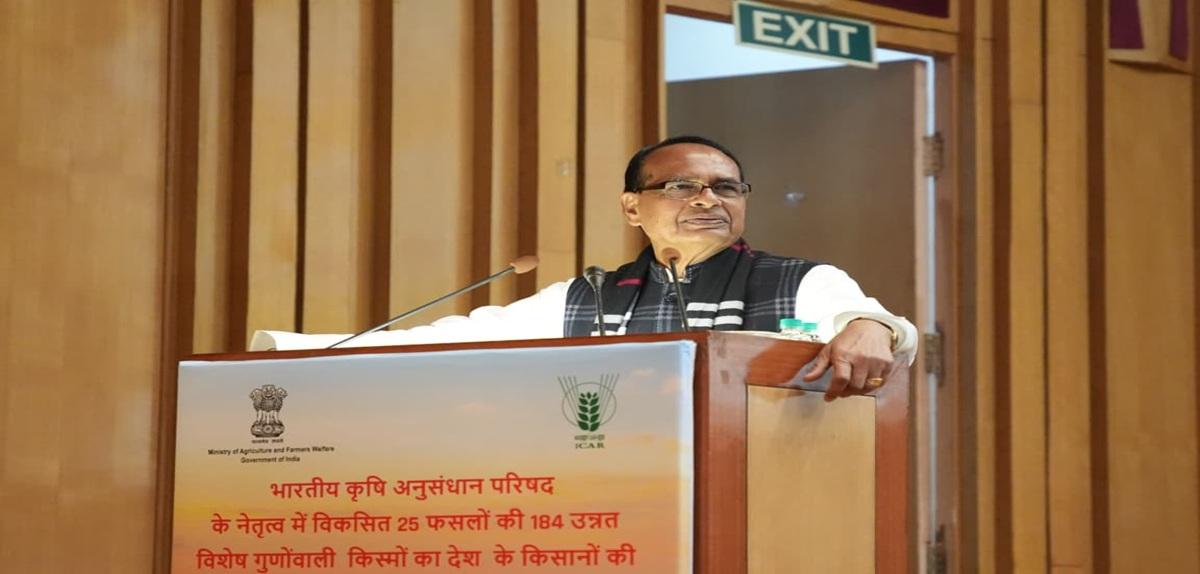 Union Agriculture Minister Shivraj Singh Chouhan dedicated 184 new improved varieties of 25 crops to the nation.